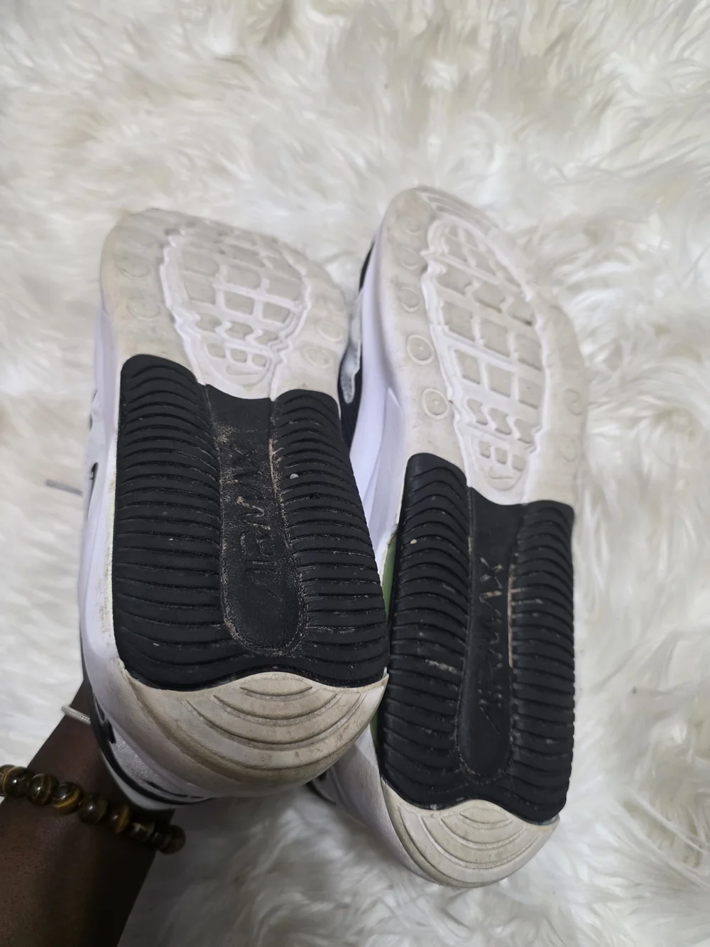 Nike Kids' Black & Gray Athletic Sneakers with Green Accent